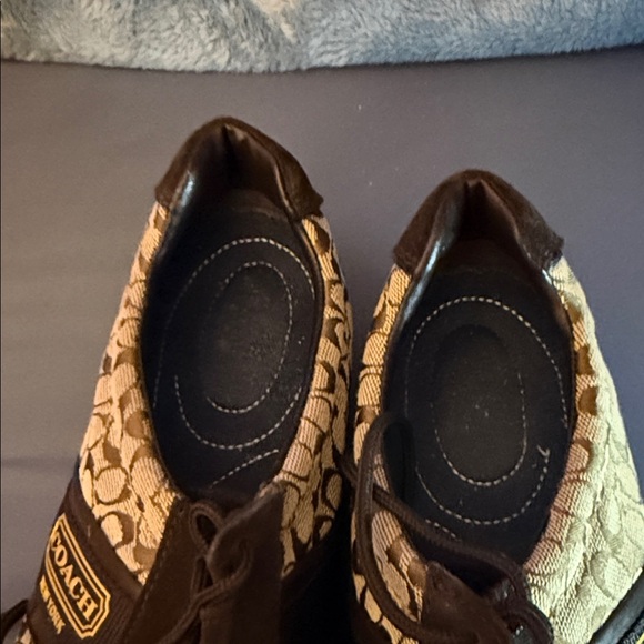 Coach Men's Signature Brown and Cream Sneakers - Picture 6 of 6